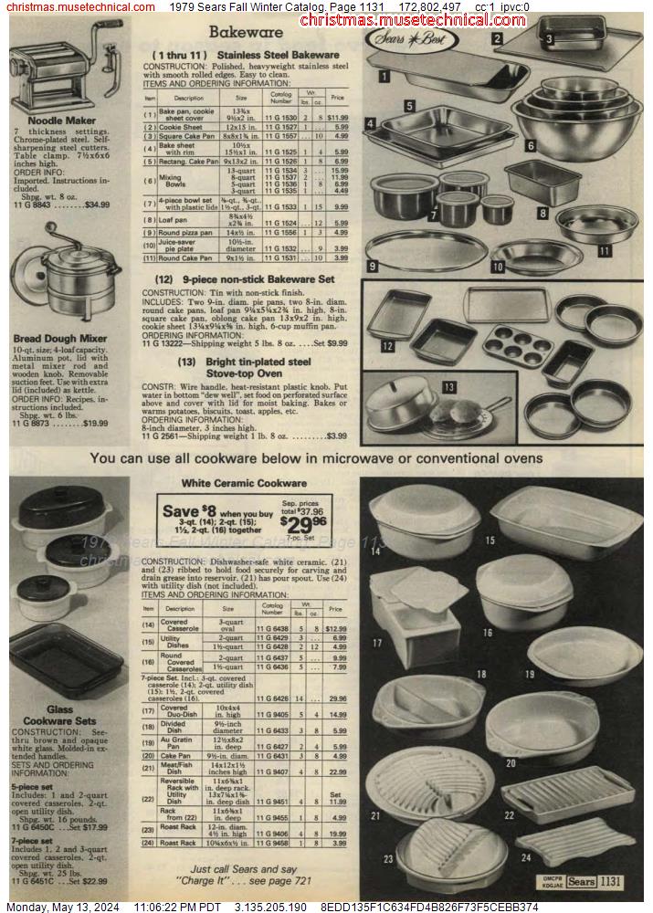 1979 Sears Fall Winter Catalog, Page 1131