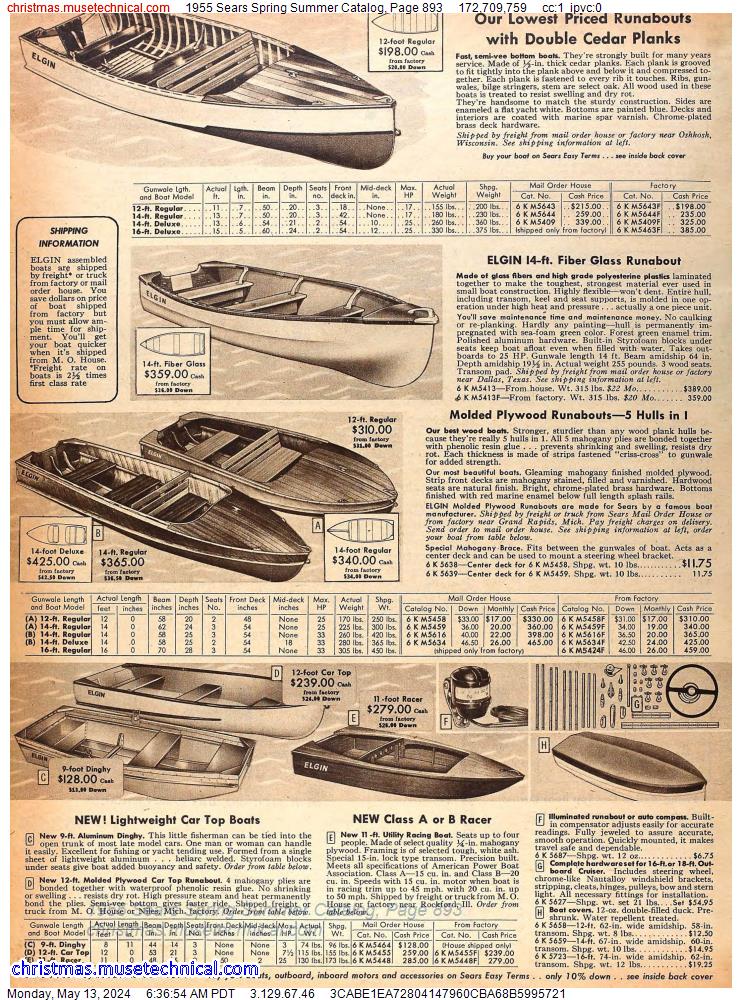 1955 Sears Spring Summer Catalog, Page 893