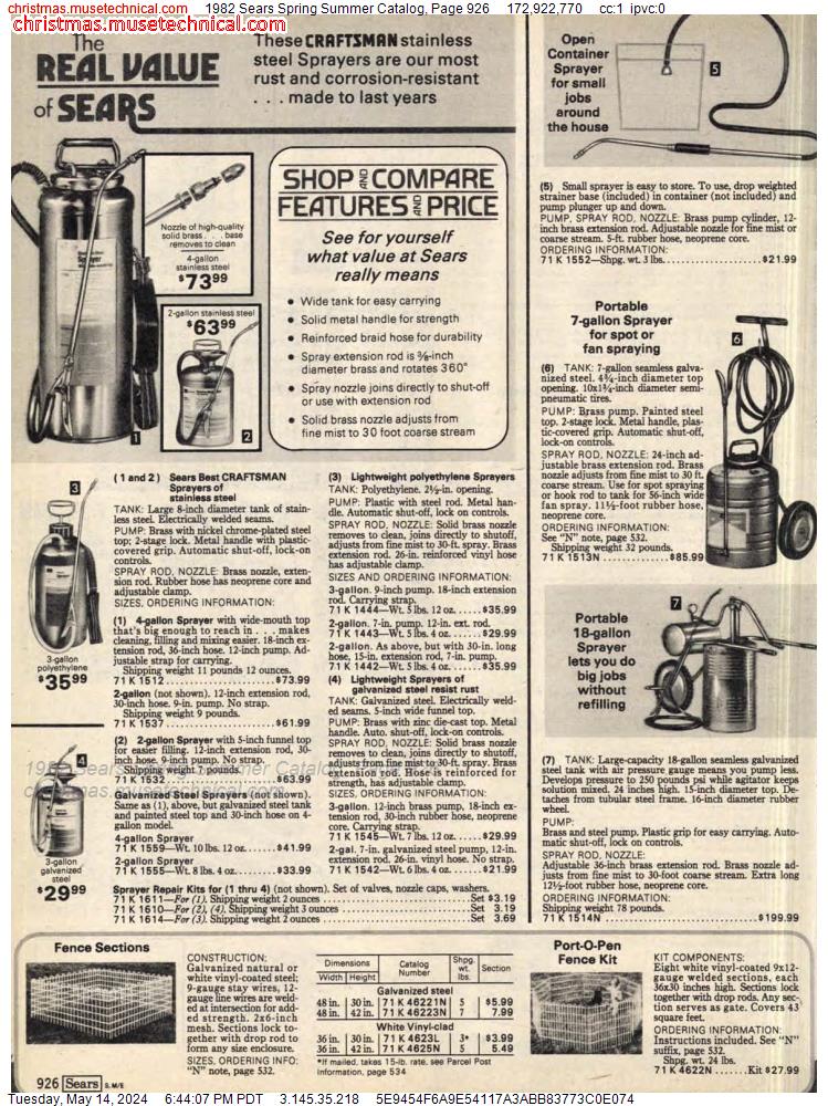 1982 Sears Spring Summer Catalog, Page 926