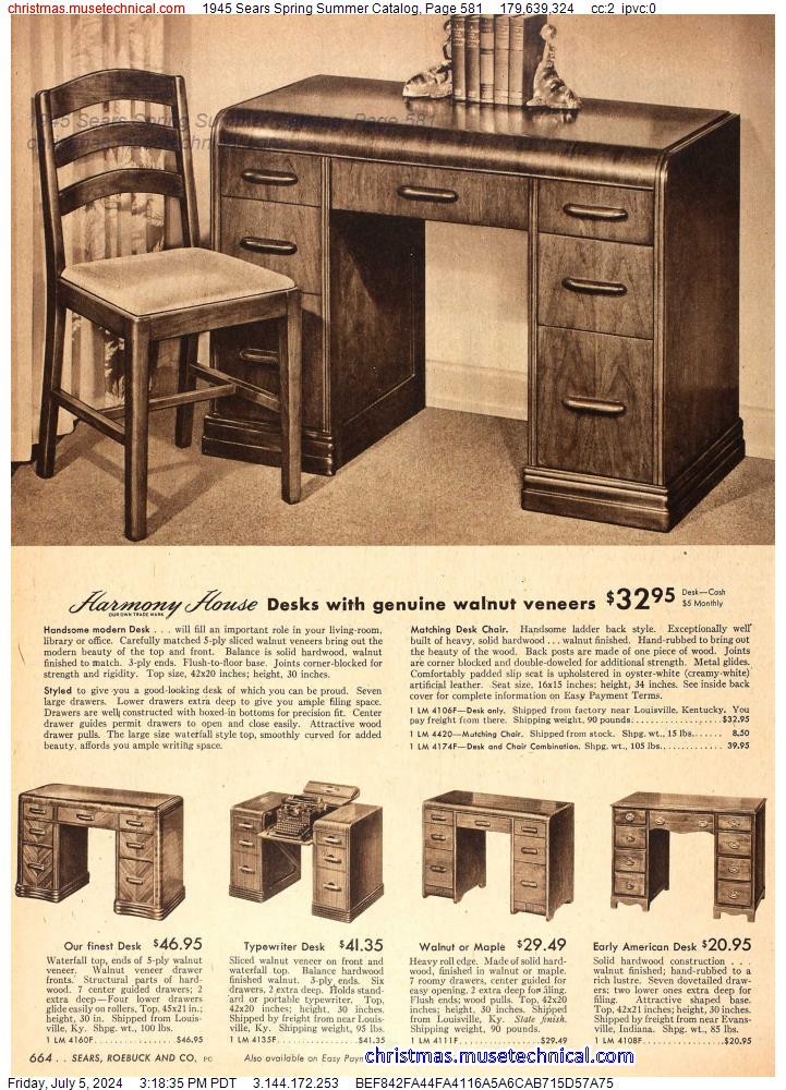 1945 Sears Spring Summer Catalog, Page 581
