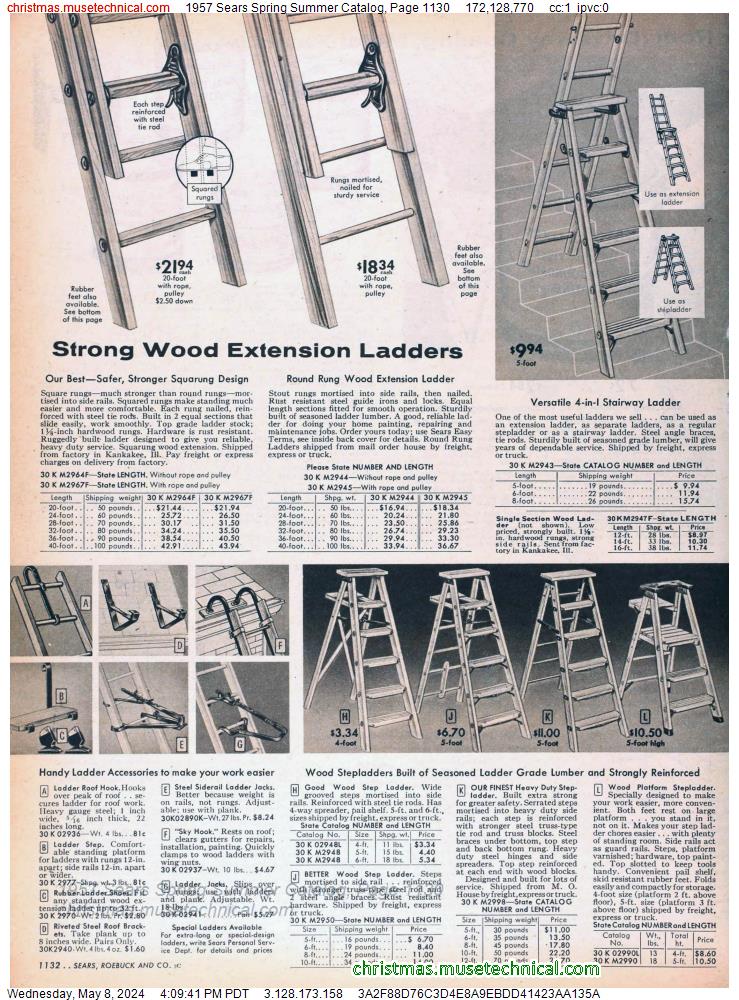 1957 Sears Spring Summer Catalog, Page 1130