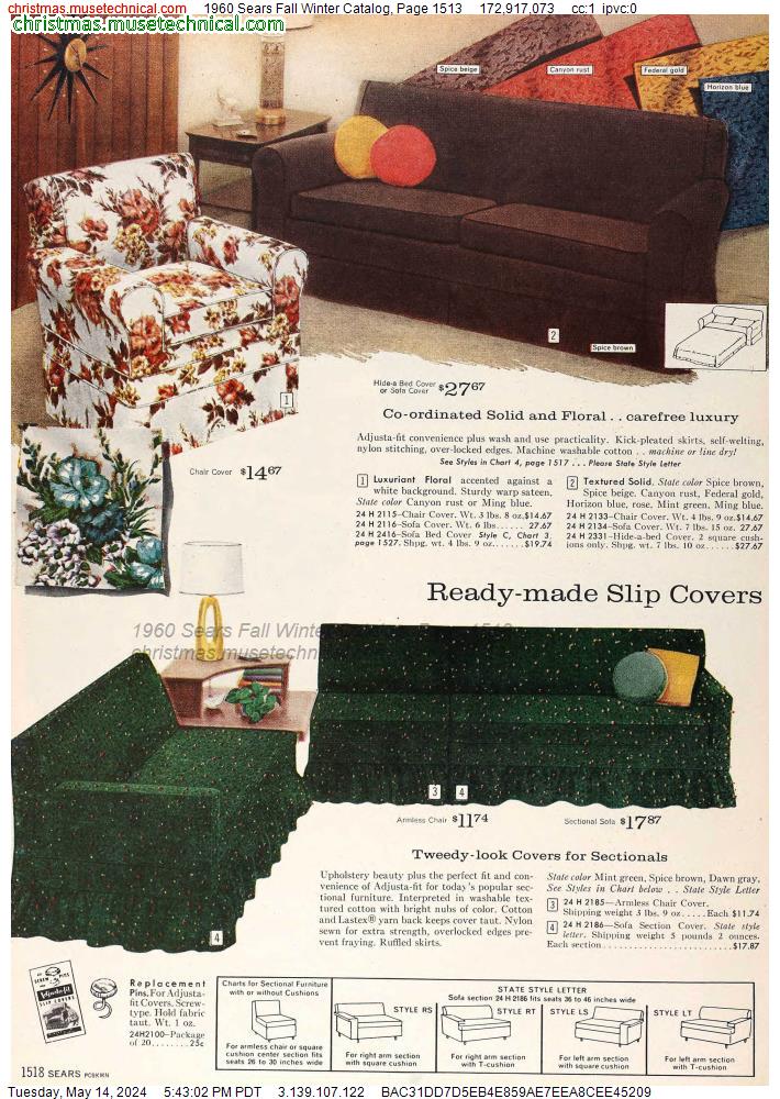 1960 Sears Fall Winter Catalog, Page 1513