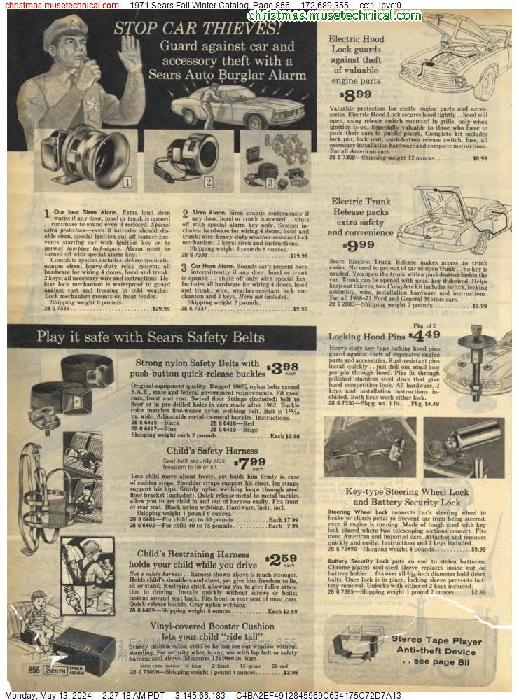 1971 Sears Fall Winter Catalog, Page 856