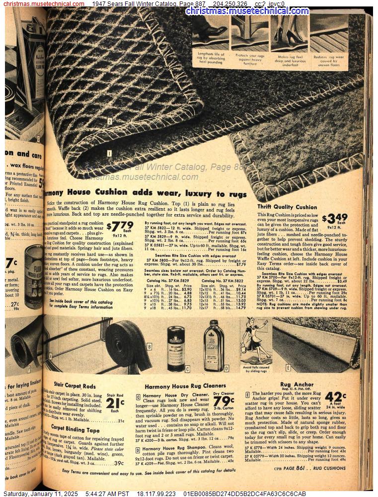 1947 Sears Fall Winter Catalog, Page 887