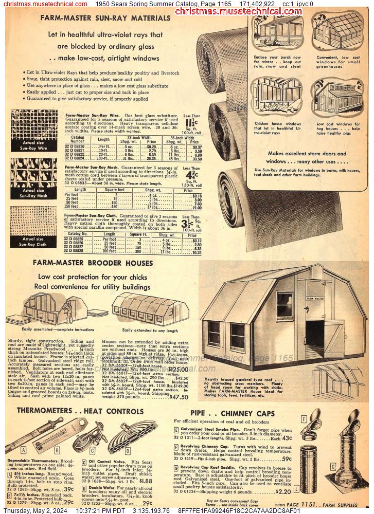 1950 Sears Spring Summer Catalog, Page 1165