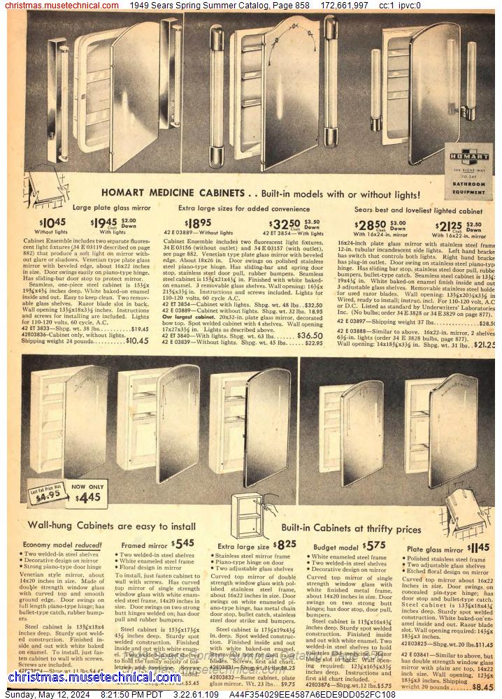 1949 Sears Spring Summer Catalog, Page 858