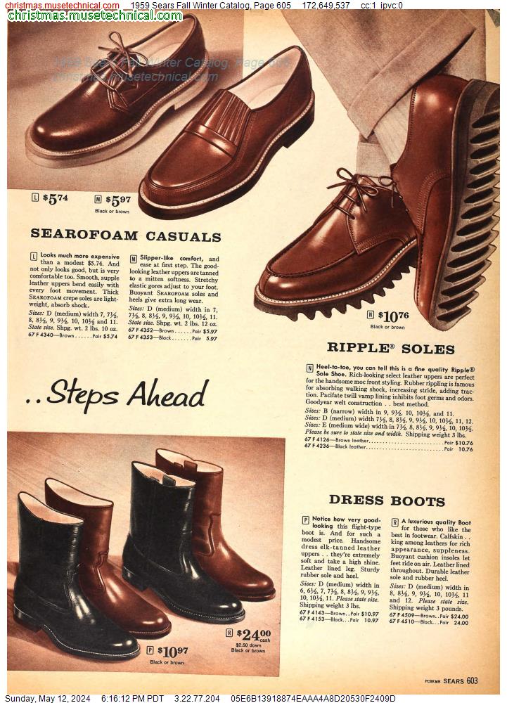 1959 Sears Fall Winter Catalog, Page 605