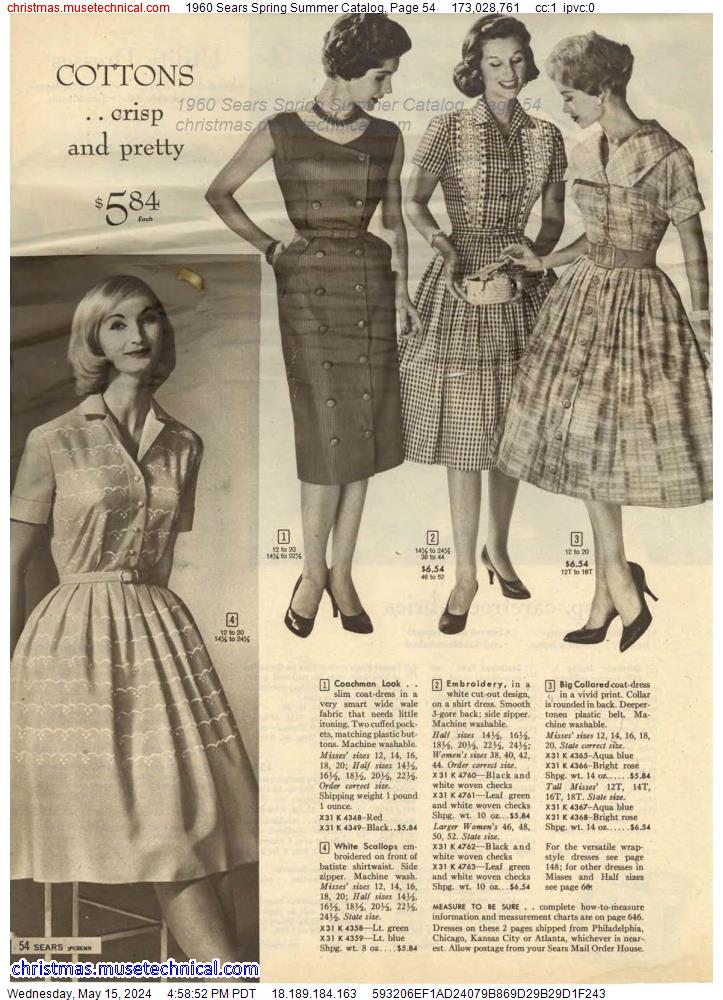 1960 Sears Spring Summer Catalog, Page 54