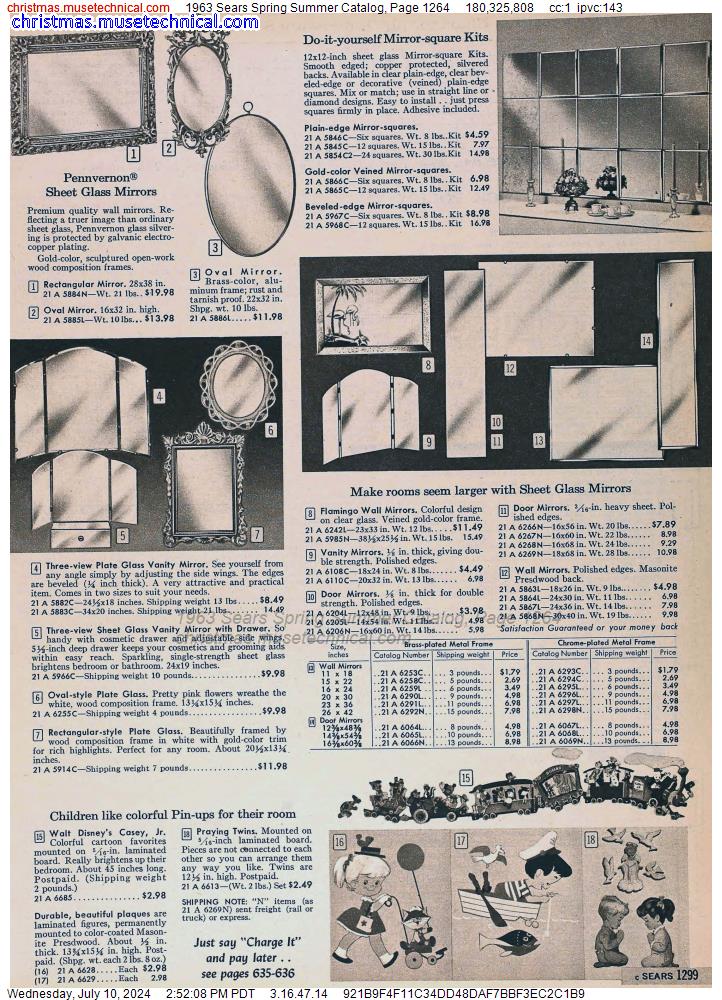 1963 Sears Spring Summer Catalog, Page 1264