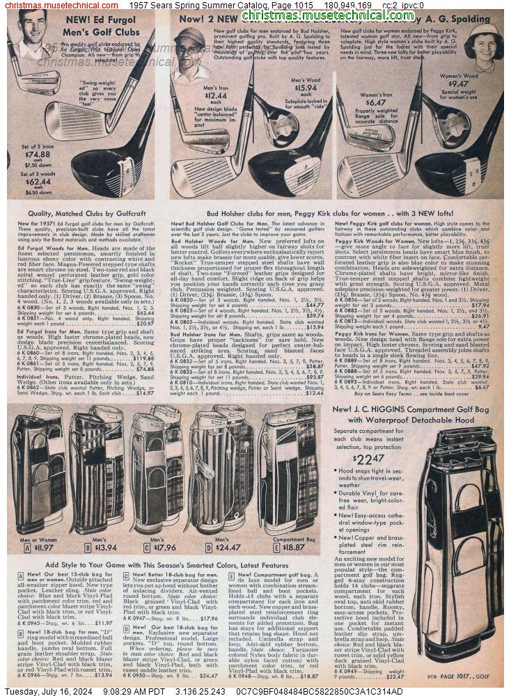 1957 Sears Spring Summer Catalog, Page 1015
