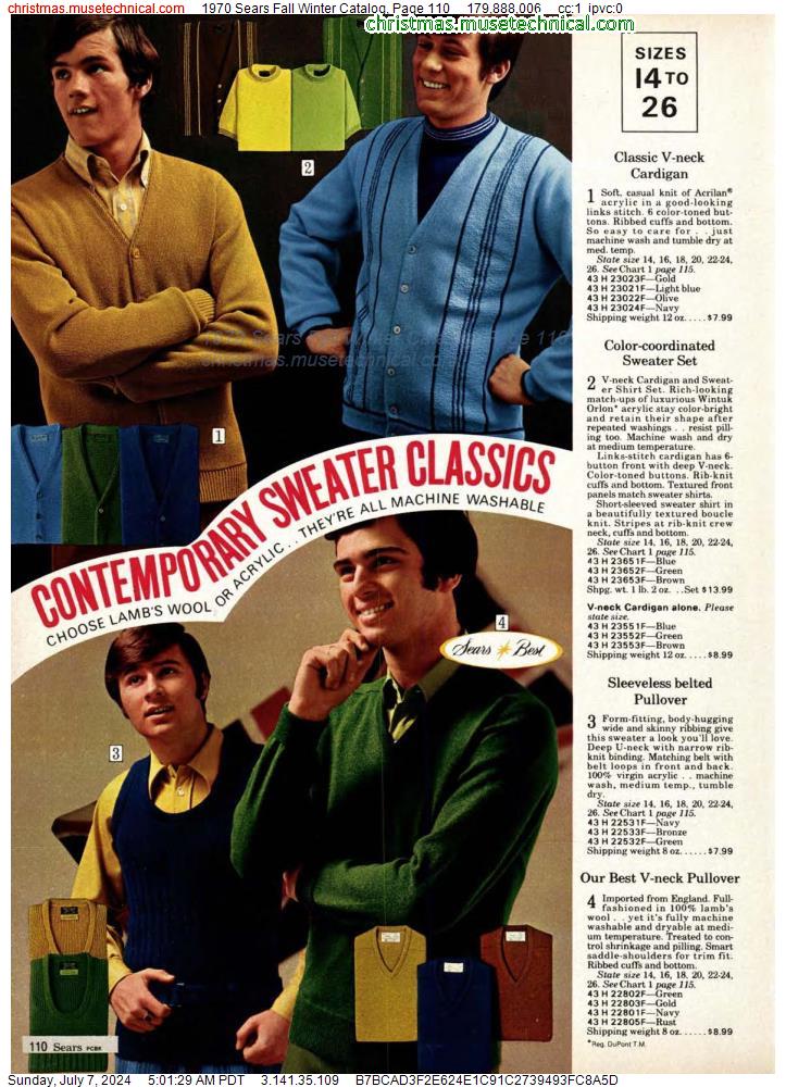 1970 Sears Fall Winter Catalog, Page 110