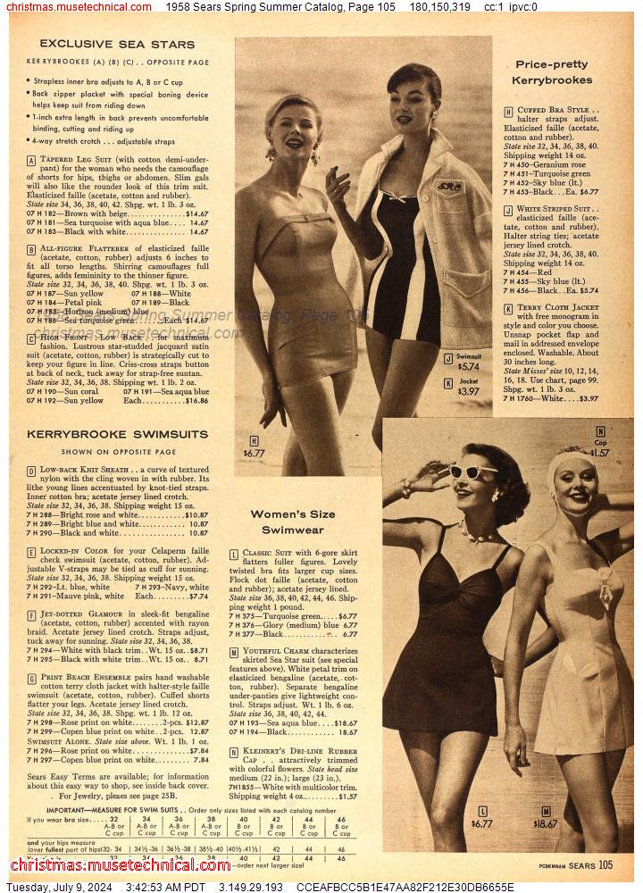 1958 Sears Spring Summer Catalog, Page 105