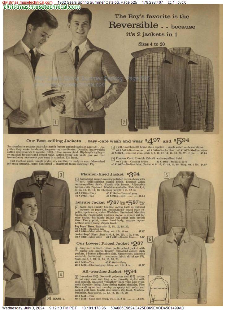 1962 Sears Spring Summer Catalog, Page 525