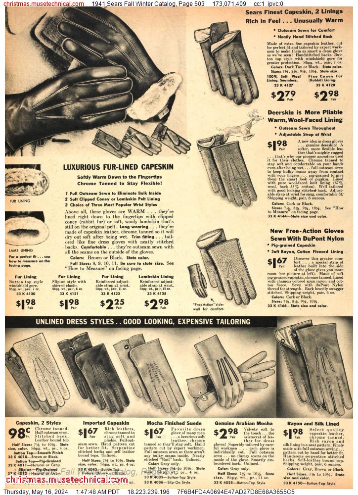 1941 Sears Fall Winter Catalog, Page 503