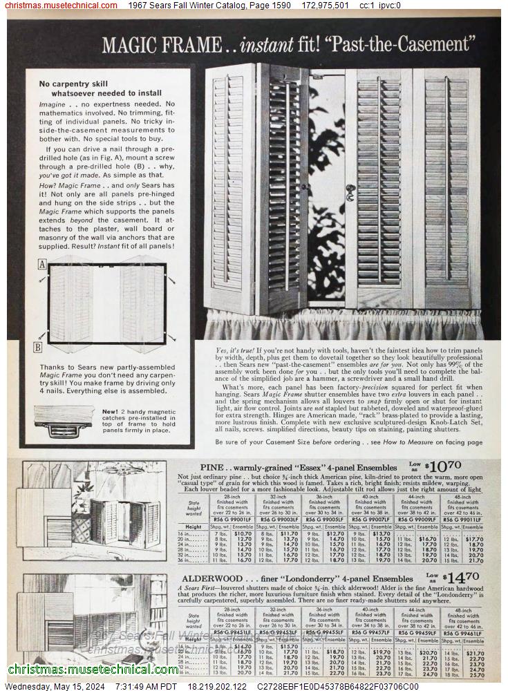 1967 Sears Fall Winter Catalog, Page 1590