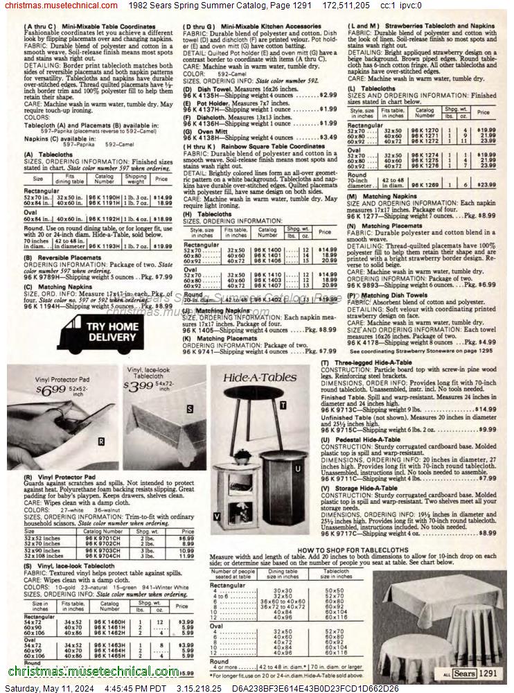 1982 Sears Spring Summer Catalog, Page 1291
