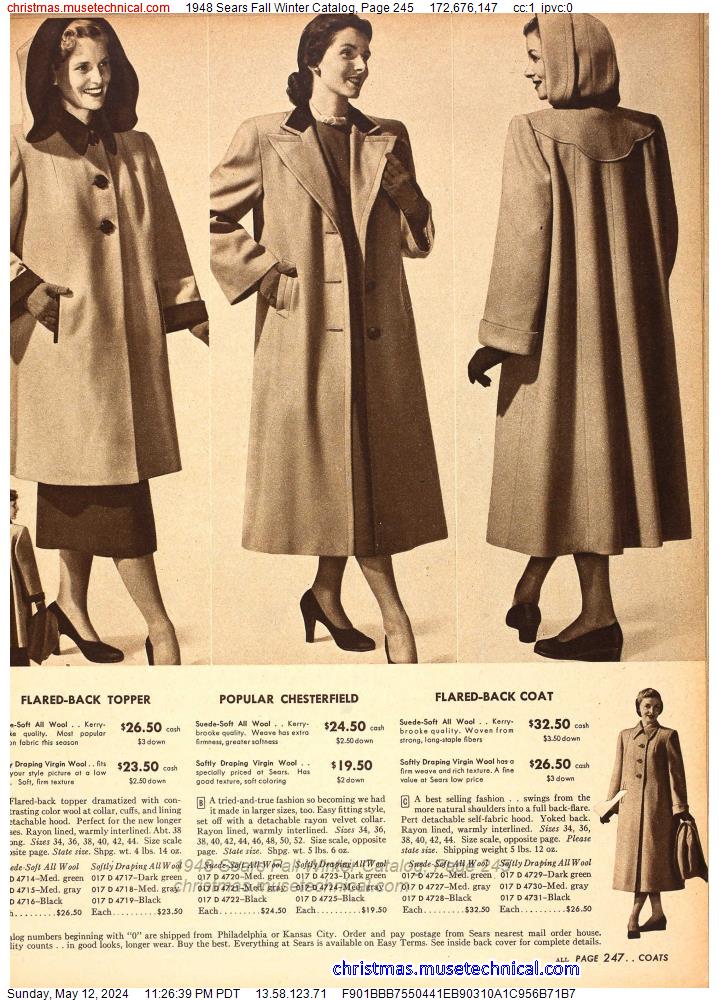 1948 Sears Fall Winter Catalog, Page 245