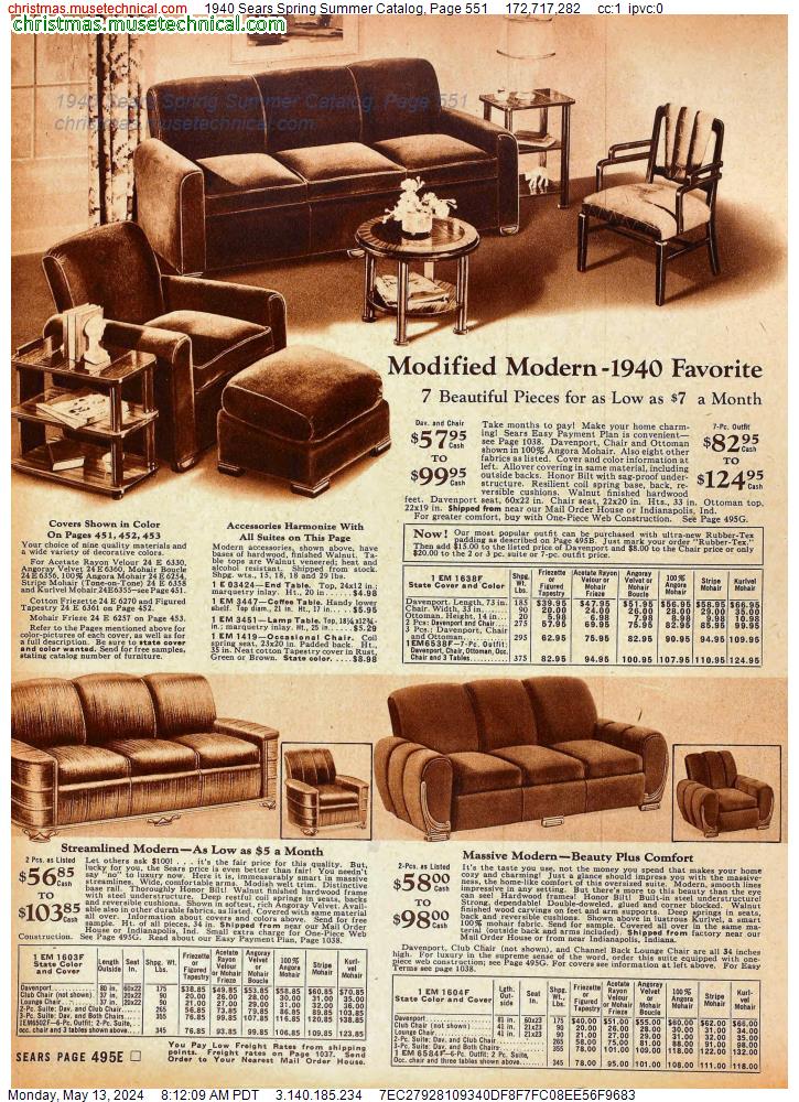 1940 Sears Spring Summer Catalog, Page 551