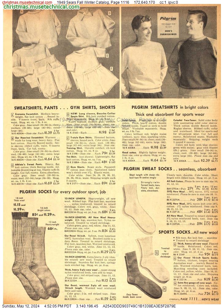 1949 Sears Fall Winter Catalog, Page 1116