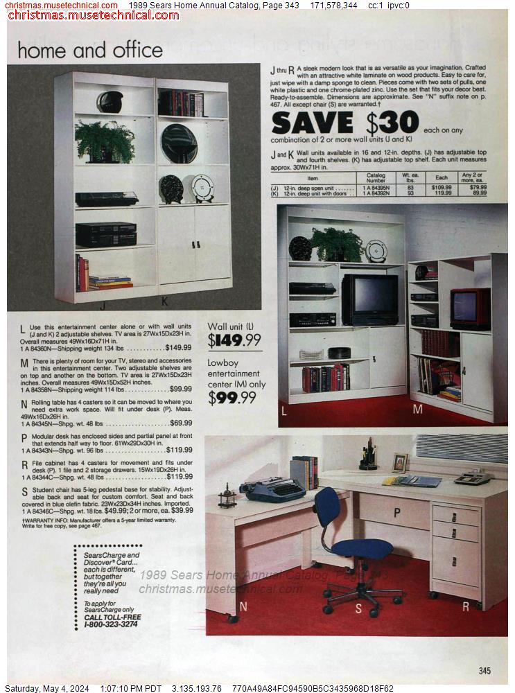 1989 Sears Home Annual Catalog, Page 343