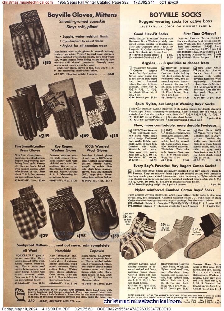 1955 Sears Fall Winter Catalog, Page 382