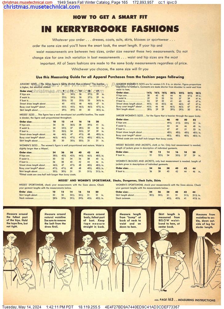 1949 Sears Fall Winter Catalog, Page 165