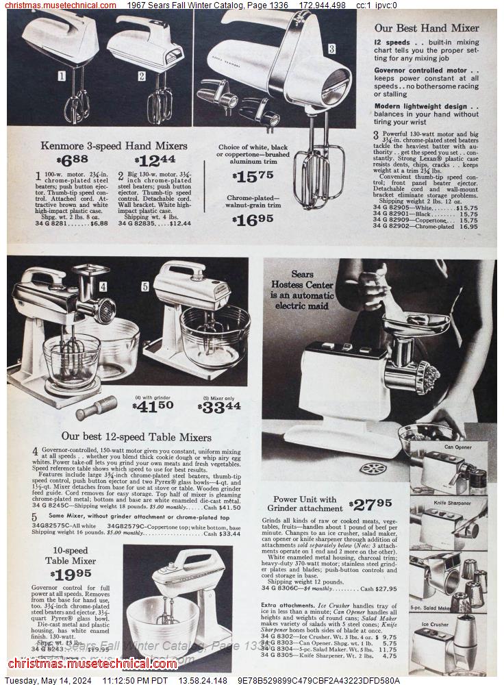 1967 Sears Fall Winter Catalog, Page 1336