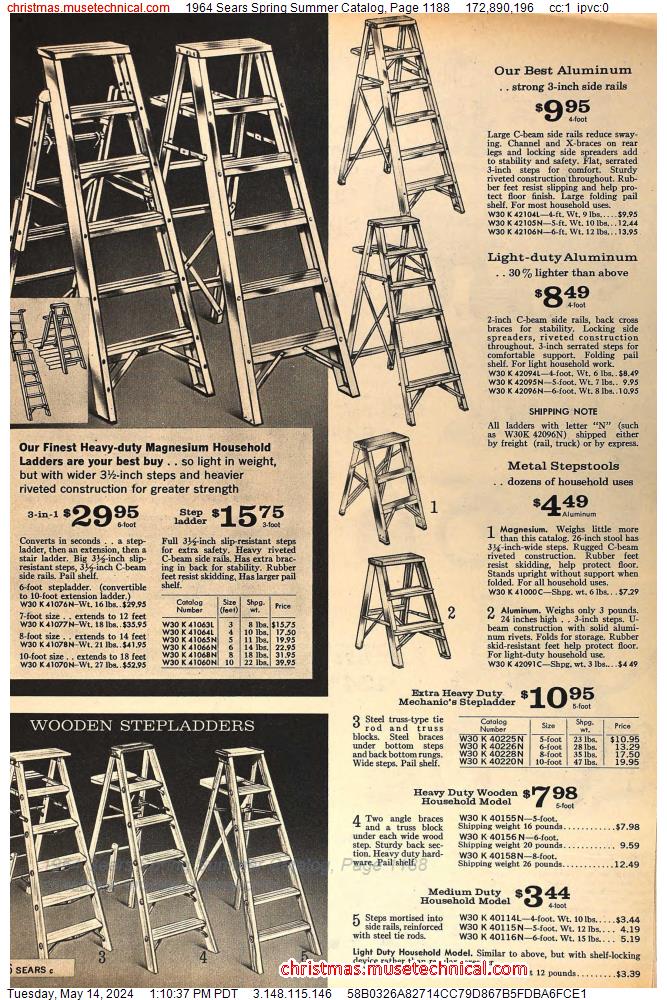 1964 Sears Spring Summer Catalog, Page 1188