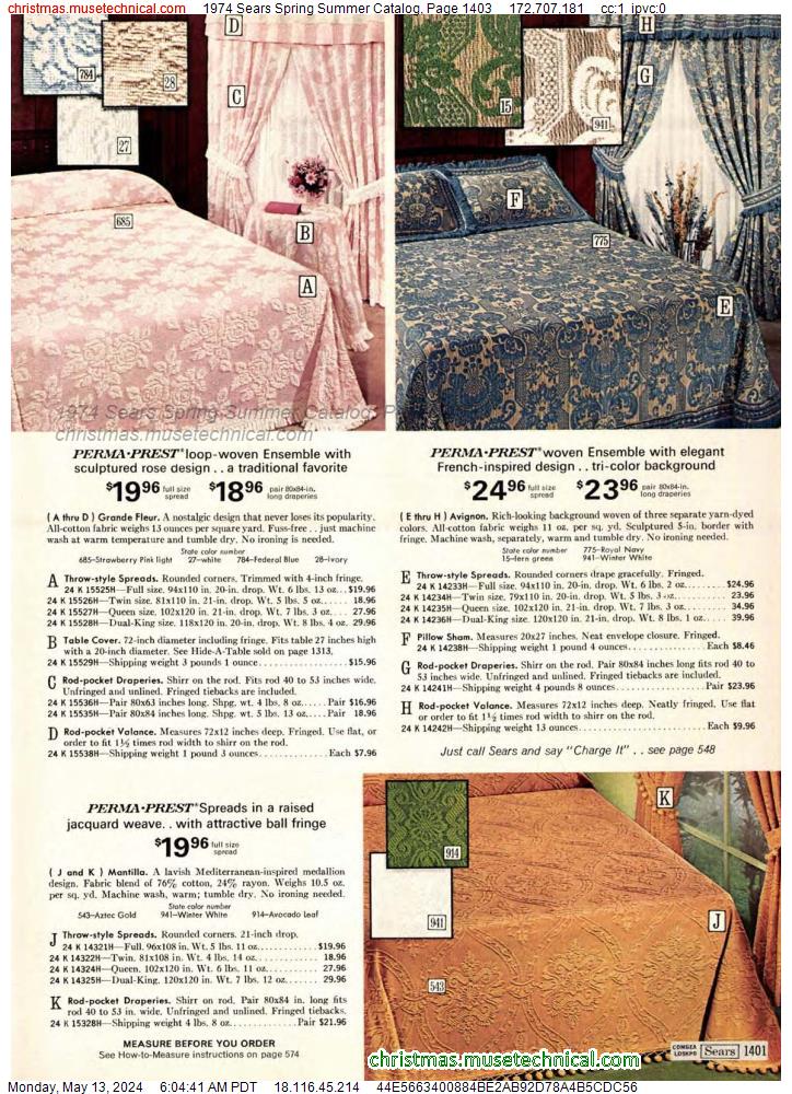 1974 Sears Spring Summer Catalog, Page 1403