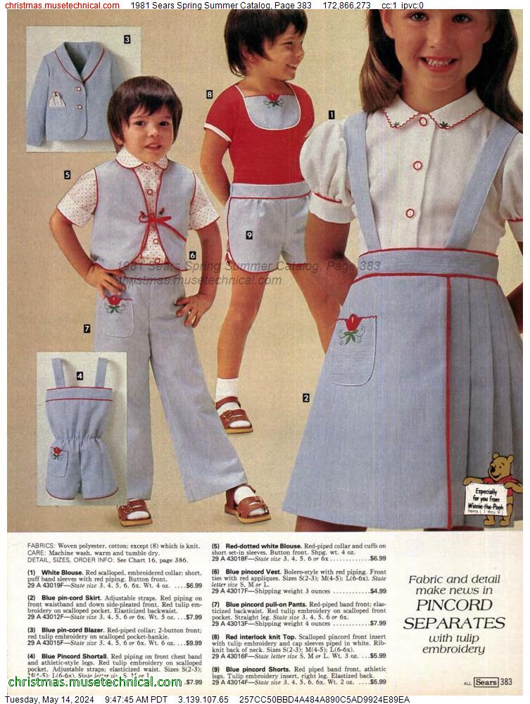 1981 Sears Spring Summer Catalog, Page 383