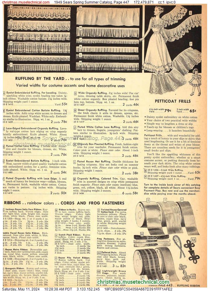 1949 Sears Spring Summer Catalog, Page 447