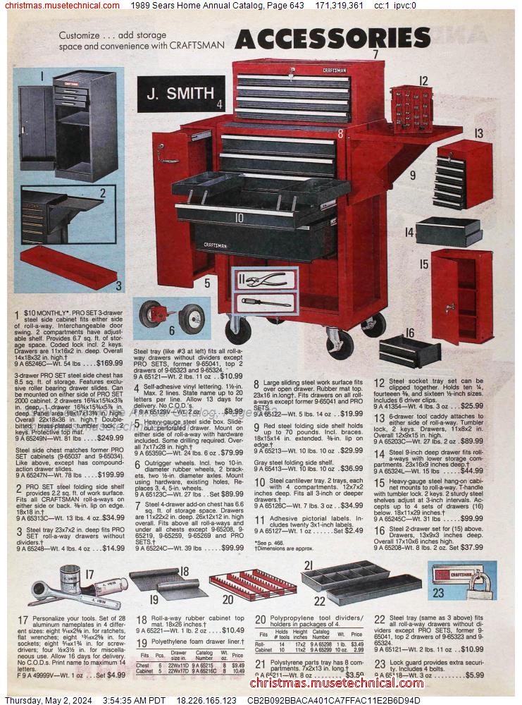 1989 Sears Home Annual Catalog, Page 643