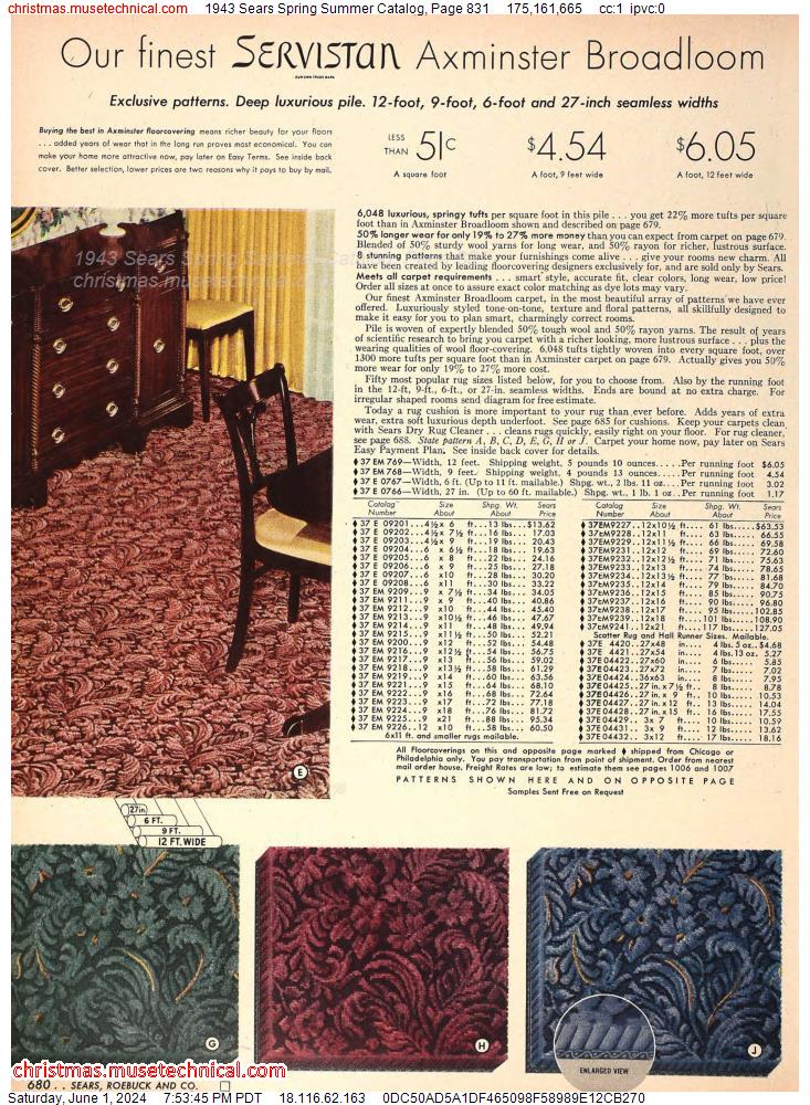 1943 Sears Spring Summer Catalog, Page 831