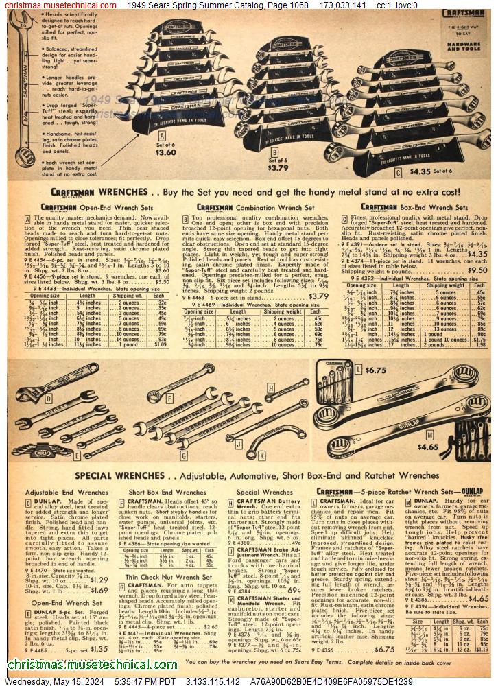 1949 Sears Spring Summer Catalog, Page 1068