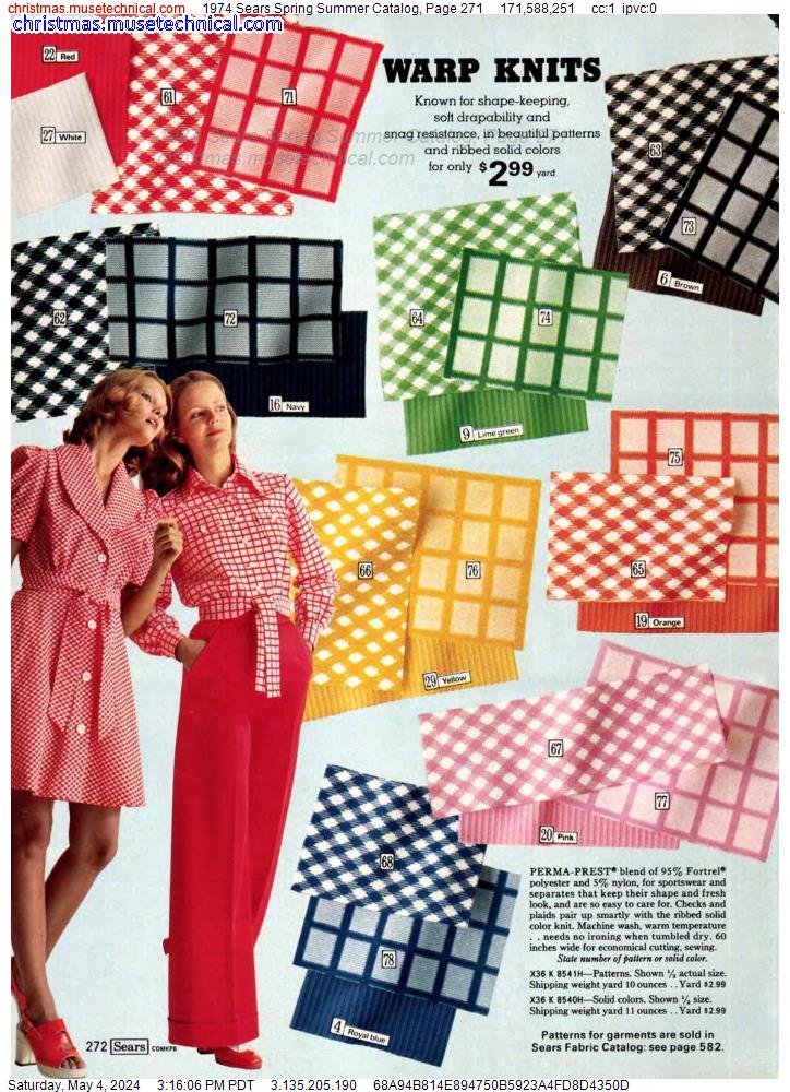 1974 Sears Spring Summer Catalog, Page 271