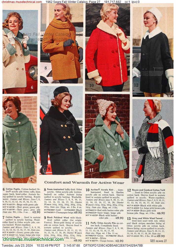 1962 Sears Fall Winter Catalog, Page 27