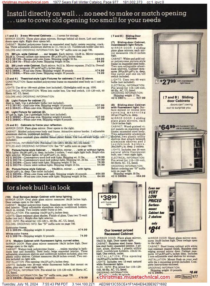 1977 Sears Fall Winter Catalog, Page 977