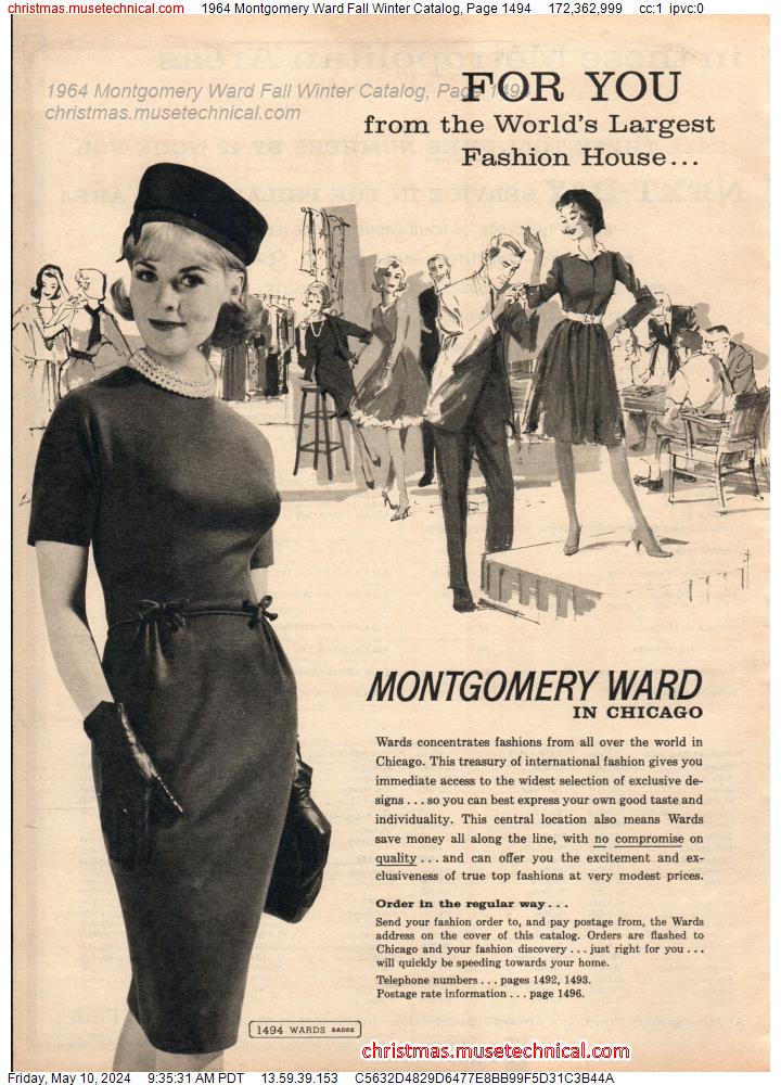 1964 Montgomery Ward Fall Winter Catalog, Page 1494