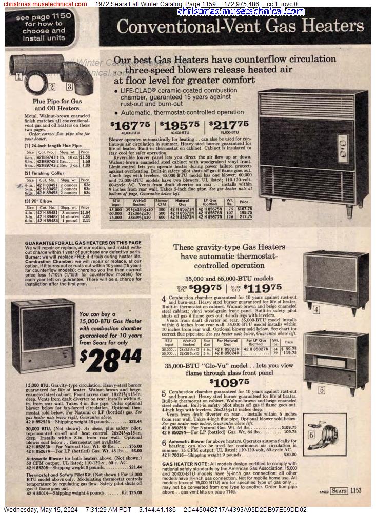 1972 Sears Fall Winter Catalog, Page 1159