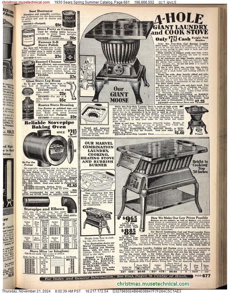 1930 Sears Spring Summer Catalog, Page 681