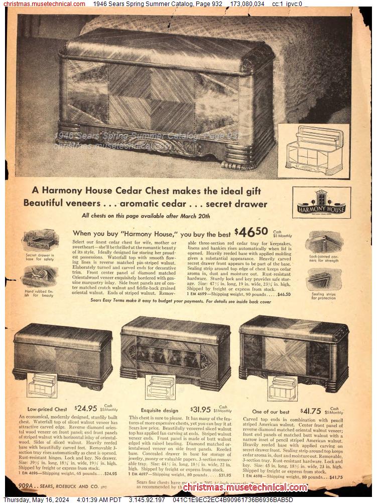 1946 Sears Spring Summer Catalog, Page 932