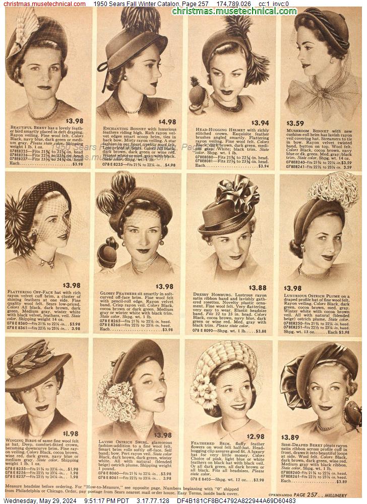 1950 Sears Fall Winter Catalog, Page 257