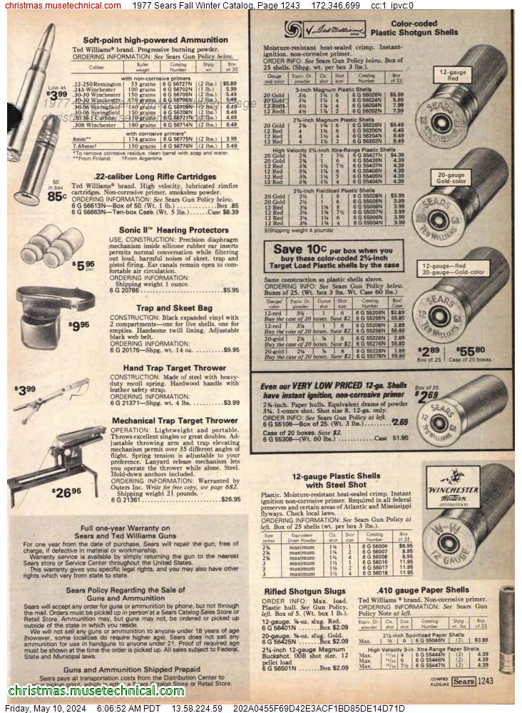 1977 Sears Fall Winter Catalog, Page 1243