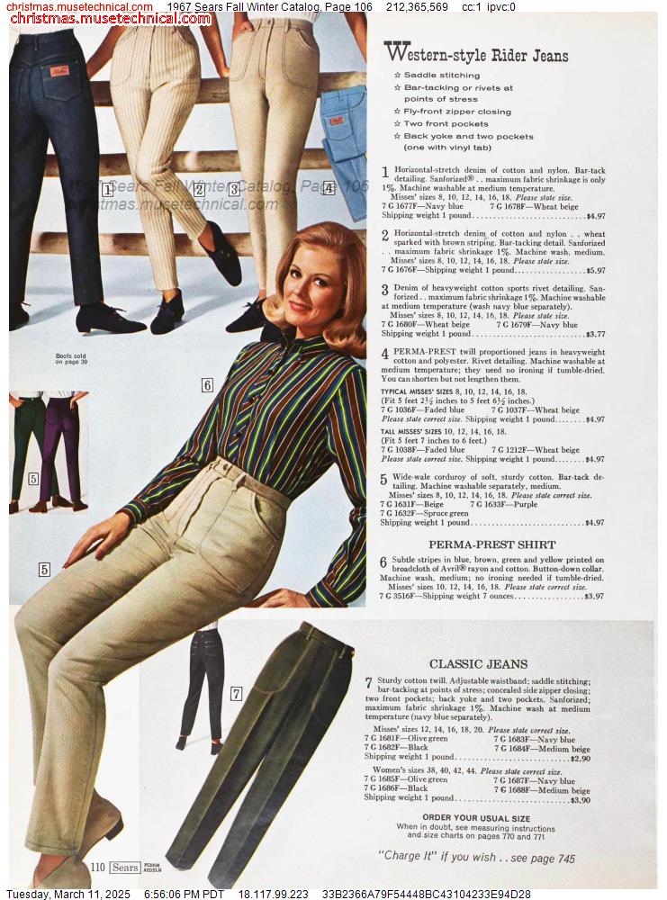 1967 Sears Fall Winter Catalog, Page 106