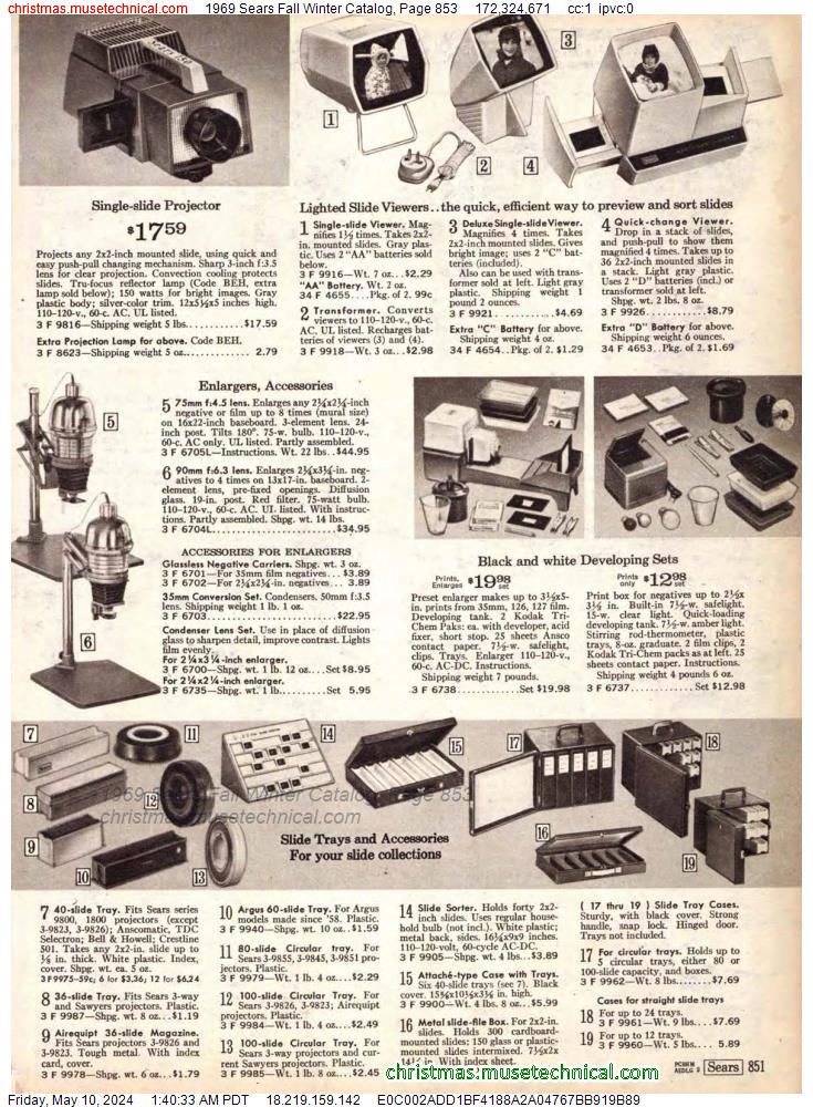 1969 Sears Fall Winter Catalog, Page 853