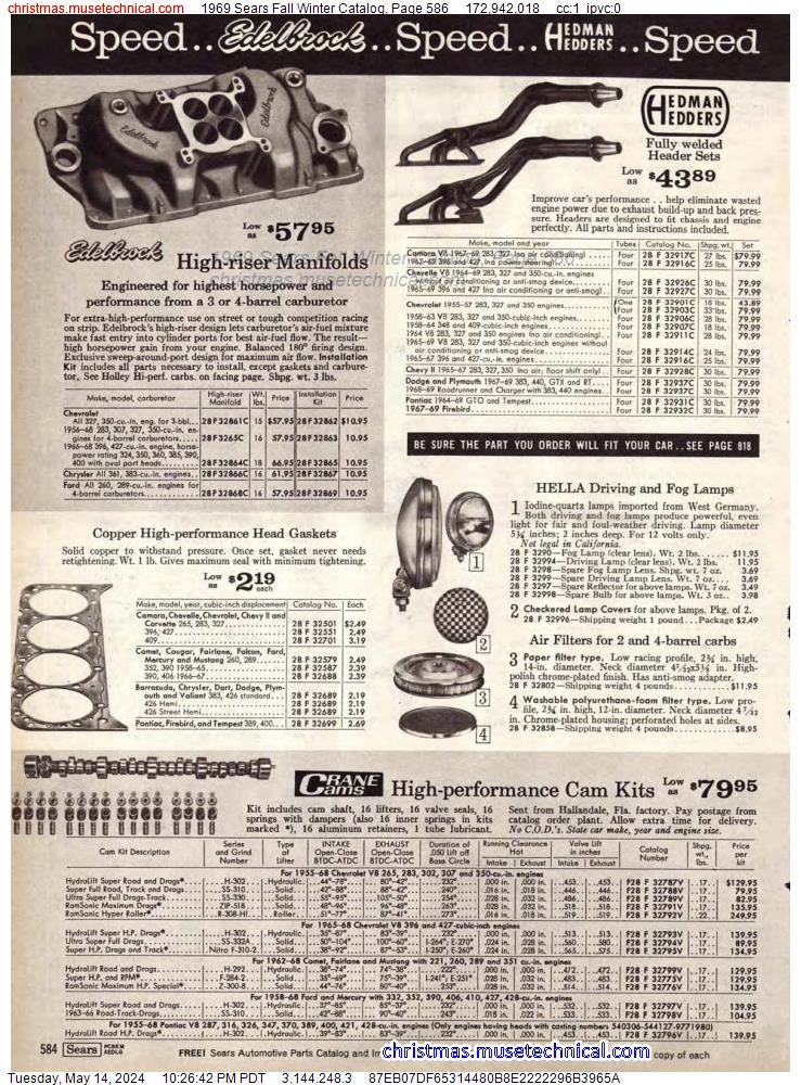 1969 Sears Fall Winter Catalog, Page 586