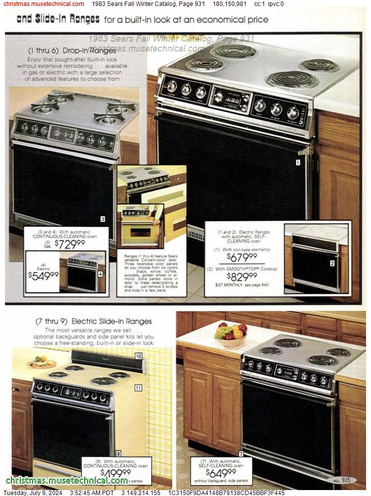 1983 Sears Fall Winter Catalog, Page 931