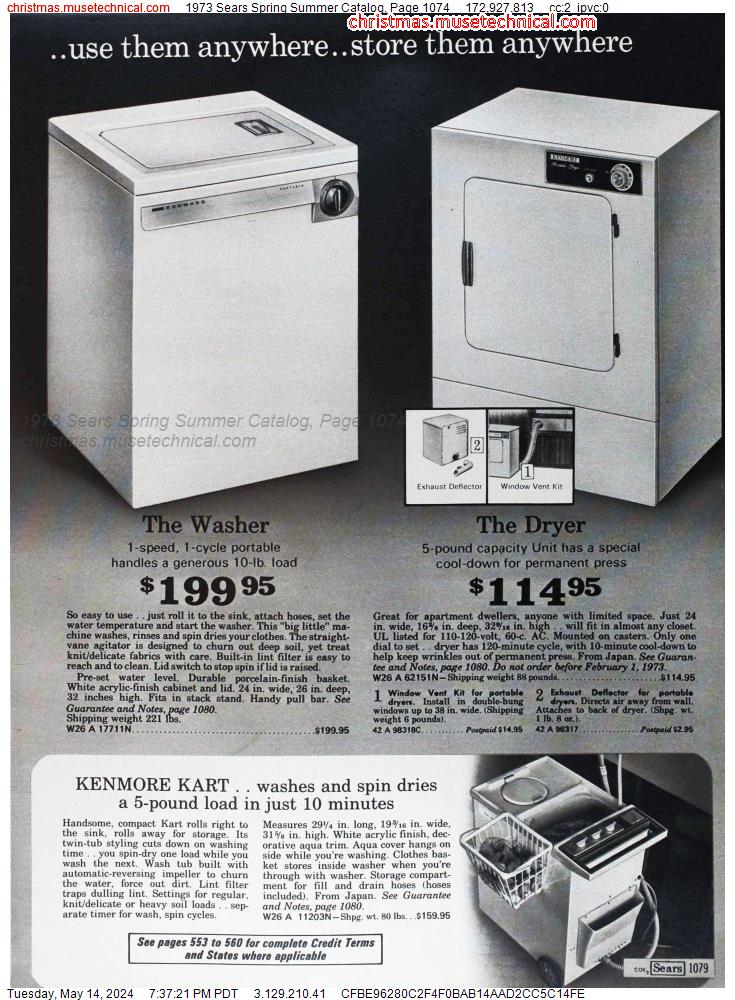 1973 Sears Spring Summer Catalog, Page 1074