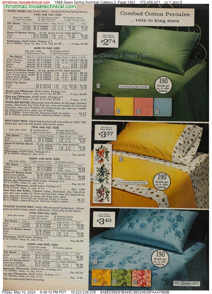 1968 Sears Spring Summer Catalog 2, Page 1481