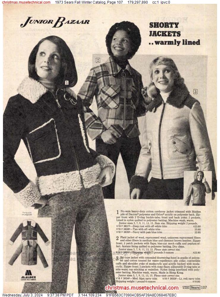 1973 Sears Fall Winter Catalog, Page 107